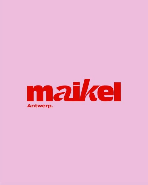 Maikel Antwerp is a high-end hairdresser in Antwerp and was in need of a rebrand that translates his bold, fun and queer vibe. We went for a statement identity with a typographical logo that hints at the lines of wavy hair and scissors. The colors exude an outspoken, extravert, quirky, optimistic vibe that perfectly fits his clientèle. Eclectic Logo Design, Queer Branding, Queer Logo, Typographical Logo, Quirky Branding, Quirky Logo, Fun Logo Design, M Letter Logo, Hairdresser Logo