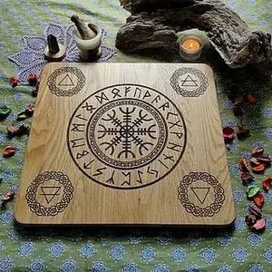 Beginner Wood Burning, Baba Jaga, Wood Burning Stencils, Norse Runes, Witch Spell Book, Wood Burning Art, Witch Decor, Spell Book, Magazine Art