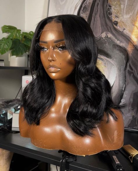 Middle Part Bob With Curls, Cute Middle Part Hairstyles, Middle Part Curly Bob, Middle Part Wig Hairstyles, 16inch Wig, Middle Part Quick Weave Bob, Middle Part Body Wave Wig, Middle Part Short Hair, Middle Part With Curls