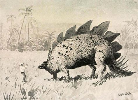 An illustration from Doyle’s ‘Lost World’ in which explorers encounter dinosaurs atop Mount Roraima. Mount Roraima, Dinosaur Illustration, Lost World, Prehistoric World, Sir Arthur Conan Doyle, Prehistoric Art, Cool Monsters, The Lost World, Arthur Conan