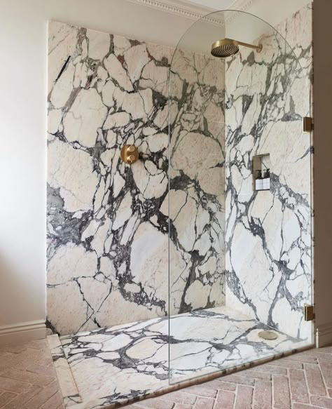 Bold Marble Bathroom, Ca Pietra, Terracotta Flooring, Shutter Photography, Terracotta Floor, Marble Showers, Shower Fittings, Sopot, Upstairs Bathrooms