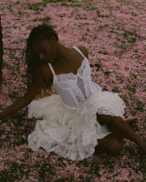 🌸🌸 photography by angel @winter.browne 🌸�🌸 Pink Flower Petals, Angelic Aesthetic, Cute Workout Outfits, Princess Core, Black Femininity, Photoshoot Concept, Afro Punk, Modern Fantasy, Princess Aesthetic