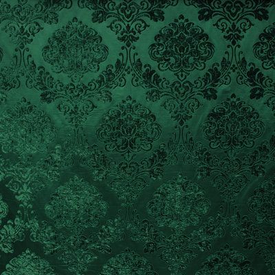 Tonal damask chenille fabric in hunter green by rodeo.#CasinoFun #WinningAtTheCasino #CasinoVibes #CasinoLife #CasinoGoals Forest Green Room, Fabric On The Wall, Gothic Fabric, 2024 Color Palette, Wallpaper And Trim, Fabric Texture Pattern, Carpet Art, Damask Design, Interior Design Moodboard