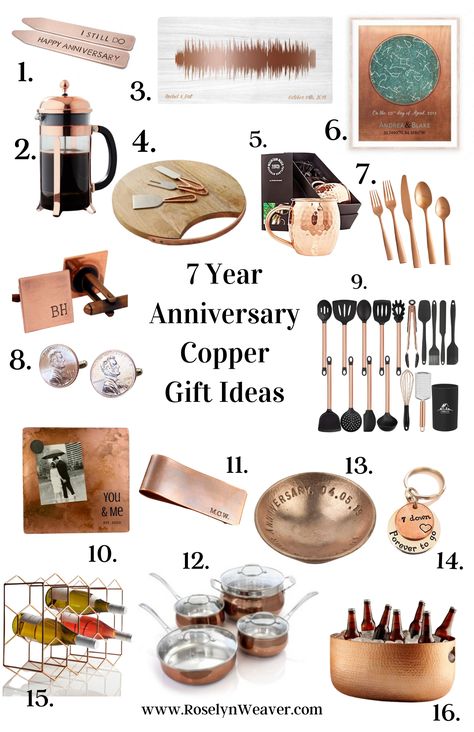 copper anniversary gift ideas Bronze Wedding Anniversary Gifts, Copper And Wool Anniversary Gifts, 30 Year Anniversary Gift Ideas, 7 Year Anniversary Gift Ideas For Him, Bronze Anniversary Gifts For Him, Copper Anniversary Gifts For Him, Copper Gifts For Him, Copper Gift Ideas, 7 Year Wedding Anniversary