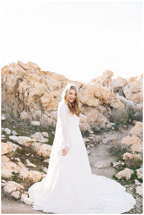 Sav | Antelope Island Bridals | Utah Wedding Photographer | wedding inspo | wedding ideas | bride | lace dress | modest wedding dress | wedding gown | wedding dress with sleeves | cathedral veil | bridals | utah wedding | wedding ideas | Modest Lace Wedding Dresses, Lds Temples Wedding, Cathedral Bridal Veils, Antelope Island, Utah Wedding Photography, Modest Wedding Gowns, Modest Wedding Dress, Bridal Pictures, Pictures Wedding