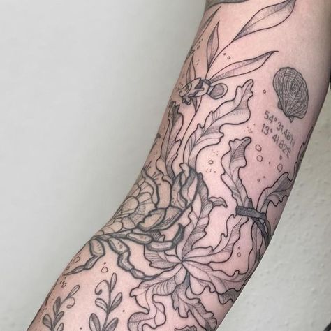 Underwater Sleeve, Ocean Sleeve Tattoos, Underwater Tattoo, Ocean Sleeve, Ocean Tattoos, Patchwork Sleeve, World Tattoo, Arm Sleeve Tattoos, Underwater World