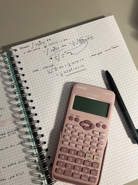 Pink Study, Casio Calculator, School Goals, Study Notebook, Study Stationery, School Organization Notes, Study Board, Studying Life, Academic Motivation