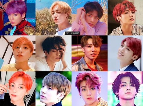 Jungkook Colored Hair, Jungkook Hair Color, Jungkook Hair, Bts Hair Colors, Korean Verbs, Hair Chart, Kpop Pictures, Sweet Boyfriend, Korean Things