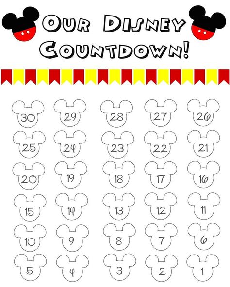 Disney Countdown Calendar, Disney World Countdown Calendar, Disney Printable Countdown Calendar, Disney Printable Disney Countdown Calendar, Disney World Countdown, Disney Countdown, Blank Calendar Template, Blank Calendar, Countdown Calendar, Calendar Template, Disney World, Disney