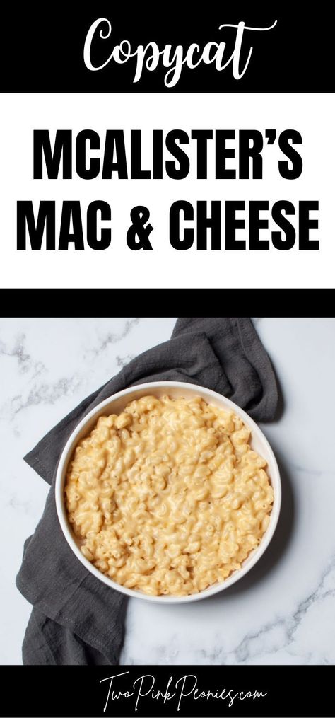 Text overlay: Copycat McAlister's Mac and Cheese with a picture of a bowl of mac and cheese with a gray towel Mcalister's Mac And Cheese Recipe, Mac And Cheese Easy, Stove Recipes, Good Macaroni And Cheese Recipe, Comfort Food Recipes Casseroles, Crockpot Mac N Cheese Recipe, Guava Recipes, Easy Mac N Cheese, Arbonne Recipes