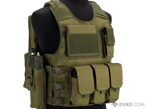 Matrix MEA ModII Tactical Vest (Color: OD Green), Tactical Gear/Apparel, Body Armor & Vests - Evike.com Airsoft Superstore Military Tactical Vest, Polar Star, Armor Vest, Thrift Shop Finds, Military Gear Tactical, Combat Gear, Bullet Proof Vest, Tactical Equipment, Magazine Pouches