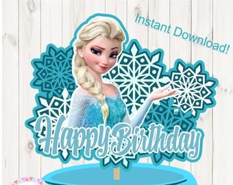 Elsa cake topper. Frozen cake topper. Elsa cake. Frozen | Etsy Frozen Cake Topper Printable, Frozen Elsa Cake Topper, Frozen Activities, Elsa Birthday Cake, Topper Frozen, Frozen Cupcake Toppers, Elsa Cake Toppers, Frozen Birthday Party Cake, Elsa Cake Frozen