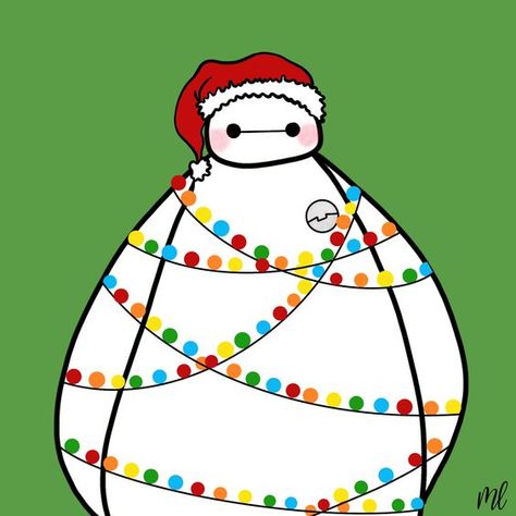 Baymax navideño Cute Disney Characters Christmas, Disney Christmas Paintings, Christmas Characters Cartoon, Baymax And Stitch, Disney Christmas Characters, Christmas Disney Characters, Disney Christmas Art, Baymax Christmas, Disney Silhouette Art