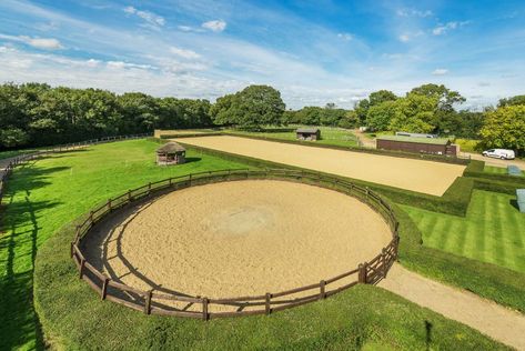 Rate this 10-acre equestrian home with immaculate stable yard, manège, solarium and moat... - Horse & Hound Equestrian Facility Layout, Equine Stables, Stable Yard, Equestrian Home, Recreational Area, Horse Barn Ideas Stables, Horse Arena, Horse Barn Designs, Horse Facility