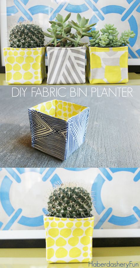 Hi, I’m Marni with Haberdashery Fun. I’m happy to be here today sharing my mini fabric planter bins. I’ve been wanting to make little fabric bins for quite some time. With Mother’s Day just around the Tote Tutorial, Bag Tutorials, Plant Pot Covers, Purse Tutorial, Pouch Tutorial, Fabric Storage Bins, Fabric Basket, Basket Tote, Sewing Tutorials Free