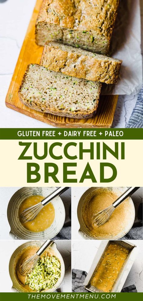 Easy Gluten Free Zucchini Bread, zucchini recipes, healthy breakfast ideas Paleo Zucchini Bread, Gluten Free Zucchini Bread, Paleo Zucchini, Healthy Breakfast Idea, Best Paleo Recipes, Flours Banana Bread, Zucchini Recipe, Gluten Free Recipes For Breakfast, A Healthy Breakfast