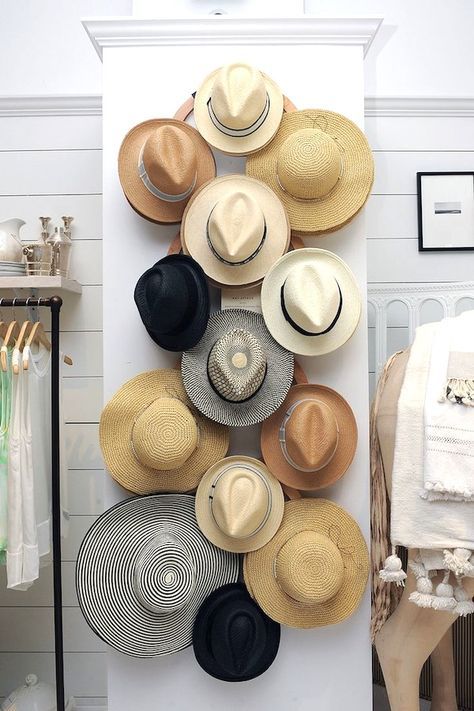 Get Cozy and Clean Room with Creative Hat Rack Ideas + Pros Cons Hat Rack Ideas, Baseball Hat Racks, Diy Hat Rack, Deco Surf, Cowboy Hat Rack, Hanging Hats, Closet Wardrobe, Hat Organization, Closet Organization Diy