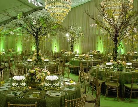 Preston Bailey, Wedding Disney, Diy Wedding Reception, Frog Theme, Green Wedding Colors, Princess And The Frog, Emerald Wedding, Wedding Centerpieces Diy, Wedding Color Palette