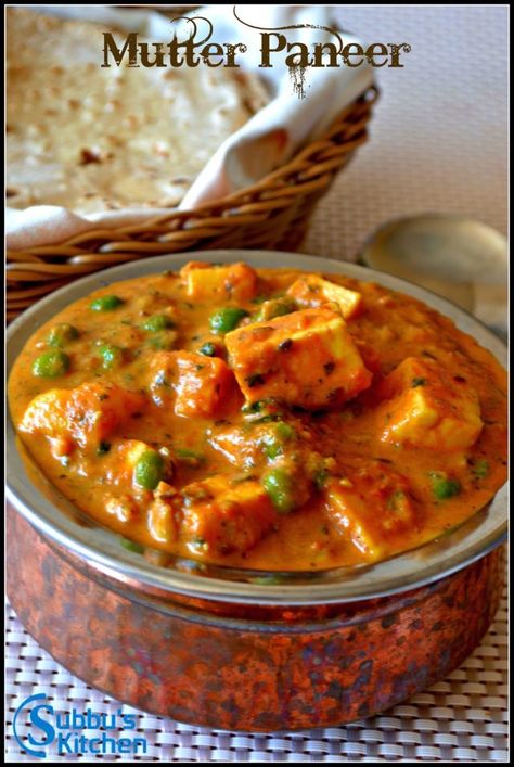 Mutter Paneer “peas & cheese” Indian Paneer Recipes, Paneer Masala Recipe, Paneer Butter Masala, Butter Masala, Paneer Dishes, Punjabi Food, Veg Dishes, Paneer Recipes, Desi Food