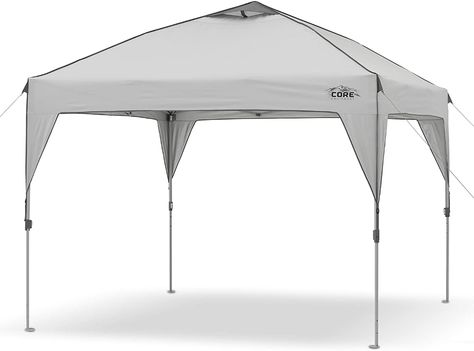 Amazon.com: Core 10' x 10' Instant Shelter Pop-Up Canopy Tent with Wheeled Carry Bag, Grey : Sports & Outdoors Beach Canopy Tent, Beach Canopy, Instant Canopy, Family Tent Camping, Beach Cabana, Pop Up Canopy Tent, Steel Canopy, Family Tent, Pop Up Tent