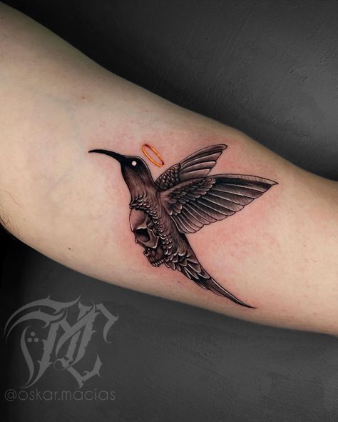 Humming Bird Skull Tattoo, Humming Bird Skeleton Tattoo, Dark Hummingbird Tattoo, Gothic Hummingbird Tattoo, Hummingbird Skeleton Tattoo, Black Hummingbird Tattoo, Hummingbird Tattoo Black, Goth Tattoo, Skeleton Tattoos