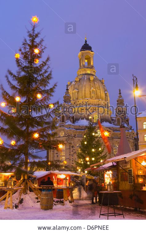 Christmas Market in the Neumarkt with the Frauenkirche (Church) in the background, Dresden, Saxony, Germany, Europe Stock Photo December Hairstyles, European Christmas Markets, Christmas In Germany, Saxony Germany, German Christmas Markets, Christmas In Europe, European Christmas, Christmas Around The World, Christmas Town