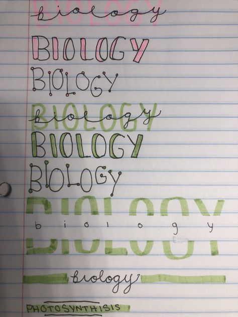 Biology Title Page Aesthetic, Biology Header Ideas, Biology Heading Design, Note Taking Ideas Biology, How To Write Biology In Style, Biology Title Ideas, Biology Writing Style, Biology In Different Fonts, General Biology Calligraphy