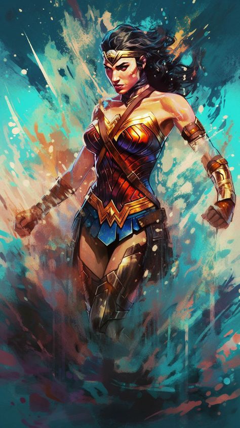 League Splash Art, Wonder Woman Fan Art, Wonder Woman Tattoo, Justice League Art, Wonder Woman Drawing, Wonder Woman Artwork, Dc Comics Series, Wonder Woman Movie, Wonder Woman Art