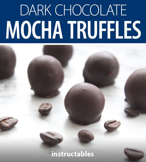 Mocha Truffles Recipe, 85% Dark Chocolate Recipes, Dark Chocolate Truffles Recipe, Dark Chocolate Candy Recipes, Boozy Balls, Coffee Truffles Recipe, Choc Truffles, Pumpkin Spice Coffee Recipe, Truffles Candy