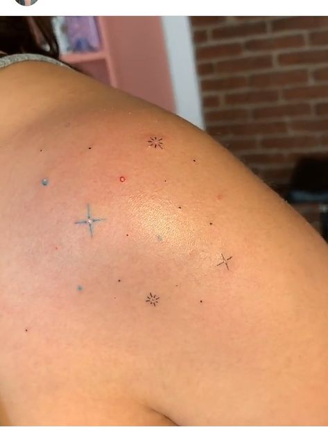 Color Freckles Tattoo, Star Freckle Tattoo, Rainbow Freckles Tattoo, Freckles Tattoo, Lil Tattoo, Freckle Tattoo, Tattooed Freckles, Rainbow Tattoos, Subtle Tattoos