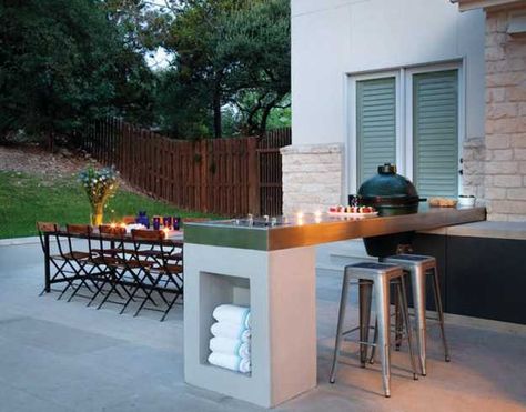 backyard bbq ideas | Outdoor BBQ Kitchen Islands Spice Up Backyard Designs and Dining ... Mid Century Outdoor, Outdoor Grill Area, Outdoor Kitchen Countertops, Kitchen Island Plans, Bar Setup, Outdoor Kitchen Cabinets, Outdoor Kitchen Bars, Outdoor Bbq Kitchen, Outdoor Kitchen Appliances