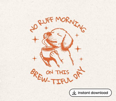 Dog Coffee Illustration, Coffee Illustration Graphics, Latte Art Illustration, Coffee In Morning, Coffee Illustration Art, Dog Illustration Design, Coffee Graphic Design, Dog Drinking Coffee, Coffee Cups Design