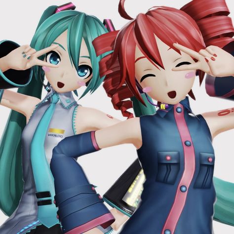 Miku And Teto Pfp, Teto Project Diva, Miku And Teto Matching Pfp, Miku And Teto Match Pfp, Teto And Miku Matching Pfp, Miku Matching Pfp, Teto And Miku, Miku And Teto, Magical Anime