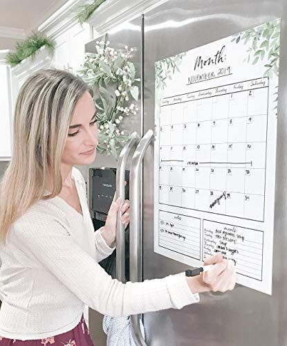 Magnetic Calendar Fridge, Diy Calendar Wall, Kitchen Whiteboard, Muslim Prayer Room Ideas, Monthly Calendar Planner, Large Calendar, Dry Erase Board Calendar, Kitchen Shelving, Shared Apartment