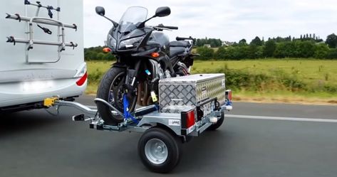 Motorbike Trailer, Camping Trailer Diy, Small Camping Trailer, Cargo Trailer Camper, Trailer Diy, Best Banner, Motorcycle Trailer, Motorcycle Cover, Motorcycles And Scooter