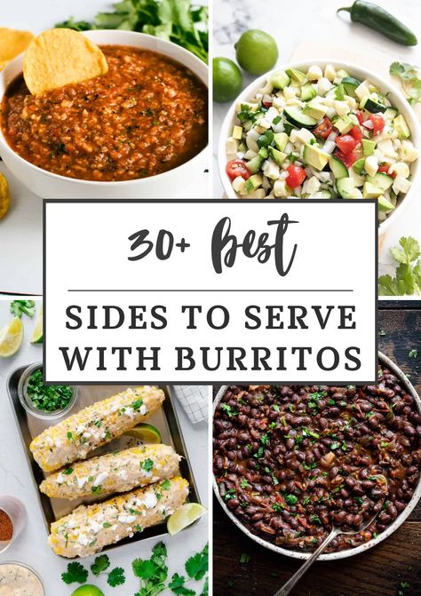 Sides To Go With Burritos, Burrito Buffet Ideas, What To Serve With Burritos, Sides With Burritos, Burrito Side Dish Ideas, Burrito Stand Ideas, Burrito Side Dish, Burrito Bar Ideas, What To Serve With Birria Tacos