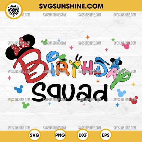 Disney Birthday Squad SVG, Happy Birthday SVG Birthday Squad Svg, Happy Birthday Svg, Glass Wrap, Disney Birthday, Birthday Svg, 20oz Tumbler, Svg File, Transparent Background, Tumbler