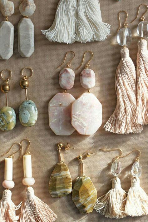 Semi Precious Earrings, Marble Earrings, Body Chains, Peruvian Opal, Diy Schmuck, Quartz Earrings, Bijoux Diy, Pink Opal, Jewelry Inspo