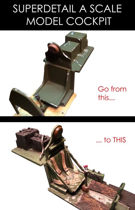 How to scratch build cockpit detail on a Hasegawa 1/32 P-51D Mustang scale model Plane Cockpit, Modelling Tips, Model Airplanes Kit, Model Training, Model Tips, Model Cars Building, Scale Model Building, Modeling Techniques, Model Painting