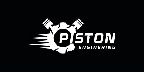 Piston engine creative logo design, logo for workshop, racing, and repair Mechanic Logo, Pistons Logo, Mechanics Logo, Business Car, Gear Logo, Motorcycle Repair, Creative Logo Design, Logo Car, Car Logo