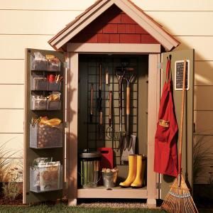 A cute little closet shed!  http://www.familyhandyman.com/DIY-Projects/Home-Organization/Tool-Storage/garden-closet-storage-project  #shed #potting #garden #outdoor #diy #plans Small Garden Shed, Free Shed Plans, Outdoor Storage Shed, Shed Organization, Small Sheds, Garden Storage Shed, Storage Shed Plans, Garden Tool Storage, Potting Sheds