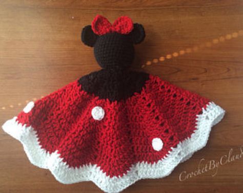 Minnie Mouse Lovey Crochet Free Pattern, Lovey Doll, Crochet Mickey Mouse, Crochet Lovey, Crochet Disney, Crochet Baby Girl, Lovey Blanket, Layette Set, Crochet Patterns Free Blanket