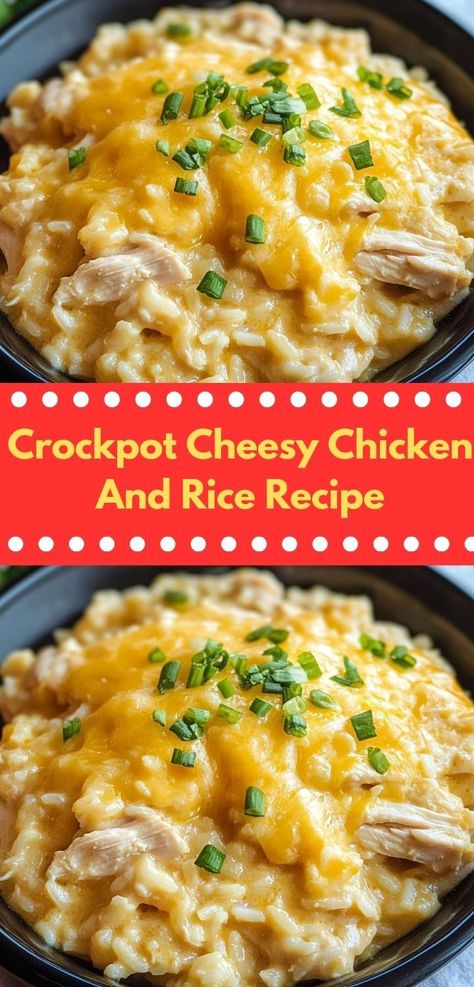 Craving a delicious and easy dinner? The Crockpot Cheesy Chicken and Rice Recipe is your answer. This family-friendly dish delivers mouthwatering flavors and tender ingredients, making it an ideal choice for stress-free dinner planning. Crockpot Cheesy Chicken And Rice, Crockpot Cheesy Chicken, Creamy Cheesy Chicken, Cheesy Chicken And Rice, Broccoli And Cheddar, Chicken And Rice Recipe, Cheesy Rice, Delicious Chicken Dinners, Delicious Chicken Breast Recipes