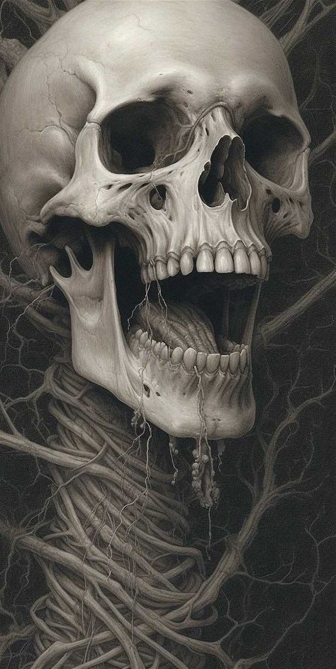 Dark Realism Art, Skull Illusion, Human Skeleton Anatomy, Skeleton Artwork, Evil Skull Tattoo, Arte Zombie, Skull Anatomy, Skull Reference, Christ Tattoo