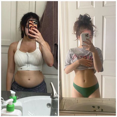 A 22-year-old woman who is 4'11 and previously weighed 106 pounds has lost 6 pounds in 9 months through healthy eating and consistent exercise. She feels better mentally and physically as a result. Ancient Mediterranean, Volleyball Tips, Mascara Tips, Female Fitness Model, High Intensity Interval Training, Progress Pictures, Weight Reduction, Abdominal Muscles, Interval Training