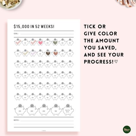 52 Week Savings Challenge, 52 Week Savings, 52 Weeks, Reward System, Spending Habits, Hole Punches, Budget Tracker, Saving Goals, Money Saving Challenge