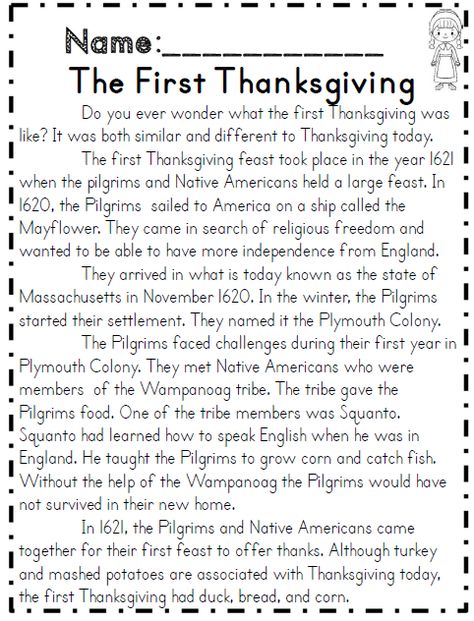 Homeschool Thanksgiving, Thanksgiving Readings, Teaching Thanksgiving, The First Thanksgiving, 1st Thanksgiving, Thanksgiving Lessons, Thanksgiving Kindergarten, Thanksgiving Worksheets, Thanksgiving School