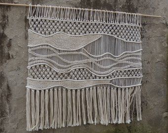 Macrame wall hanging, macrame, macrame curtain, wedding backdrop, macrame wall decor, wall art, textile art, living room decor, nursery decoration, womens gift idea, macrame hanging by WallKnot Tapestry Headboard, Bedroom Tapestry, Large Headboard, Macrame Wall Hanging Large, Macrame Wedding Backdrop, Tapestry Loom, Macrame Headboard, Woven Decor, Macrame Wedding