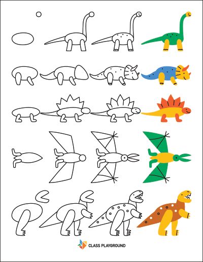 How To Paint Dinosaurs, Drawing Dinosaurs Easy, Easy To Draw Dinosaur, Draw Dinosaur Easy For Kids, How To Draw A Dinosaur For Kids, How To Draw Dinosaur, Dinosaur Doodle Easy, Drawings With Shapes, Draw A Dinosaur Easy