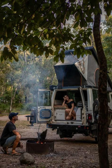 Big Crystal Creek Campground - Paluma Range National Park. Camping in Tropical North Queensland Australia Jeep Camping Aesthetic, Australia Van Life, Travelling Australia In A Caravan, 4wd Camping Setup Australia, Camping Australia Aesthetic, Australian Camping Aesthetic, Camping In Australia, Travel Australia Aesthetic, Australian Camping